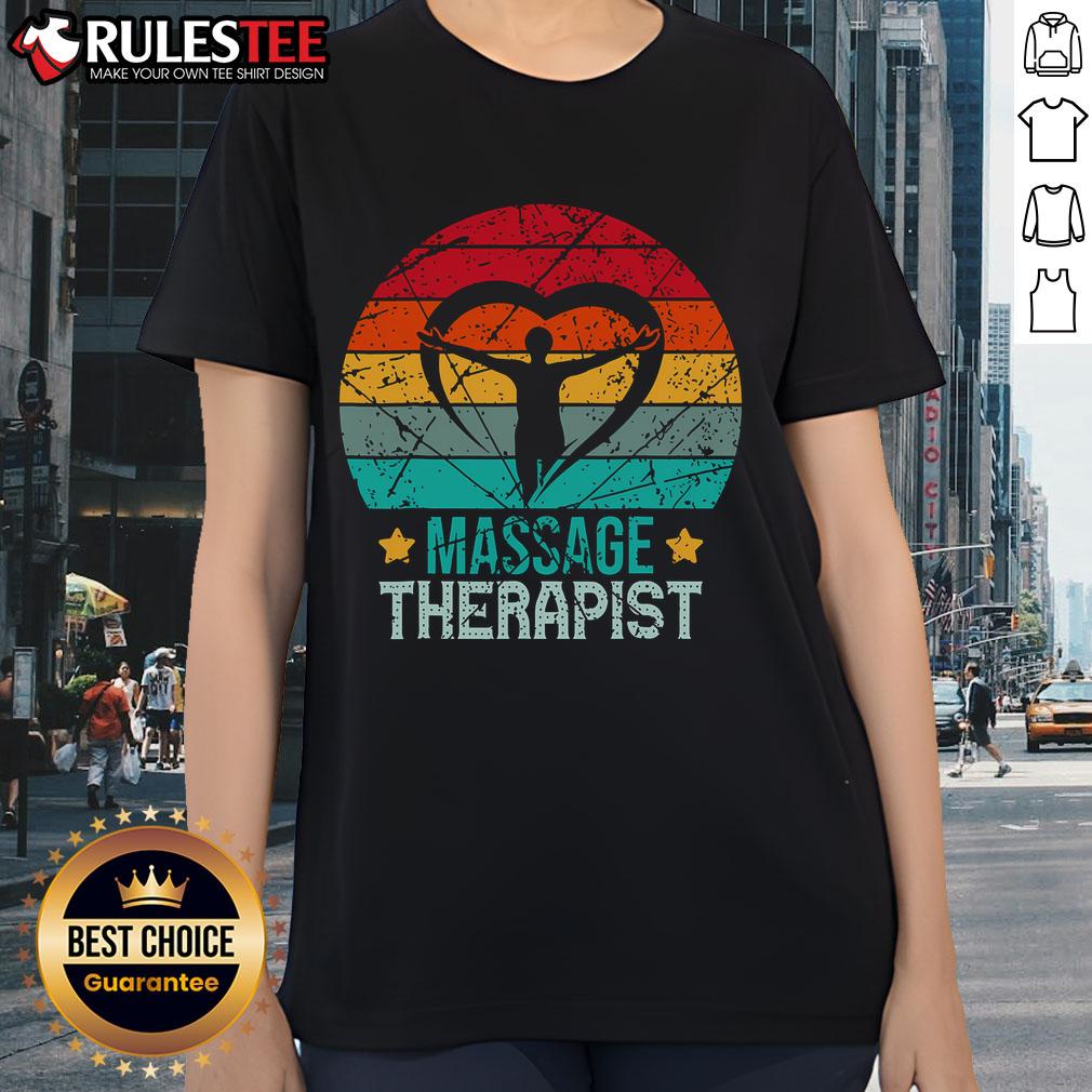 Awesome massage therapist retro sunset tee featuring an inspiring occupational therapy quote for ladies.