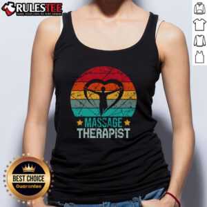 Retro sunset tank top featuring an inspiring occupational therapy quote for awesome massage therapists.