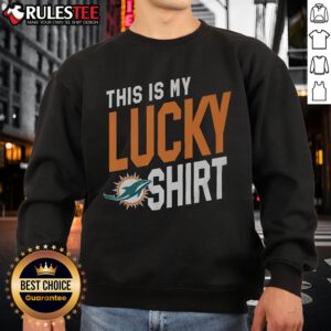 Awesome Miami Dolphins sweatshirt featuring vibrant team colors, perfect for game day and showing team spirit.