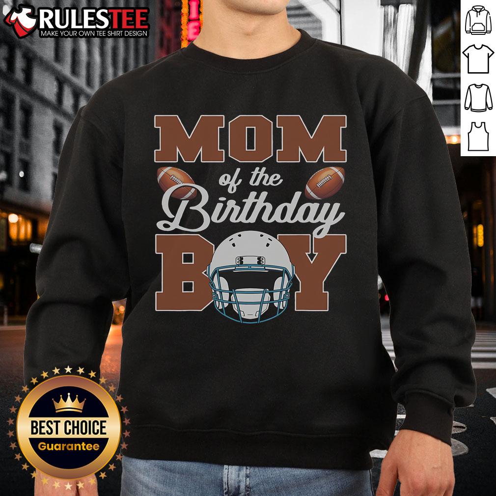 Awesome mom of the birthday boy football sweatshirt, perfect for celebrating special occasions in style.