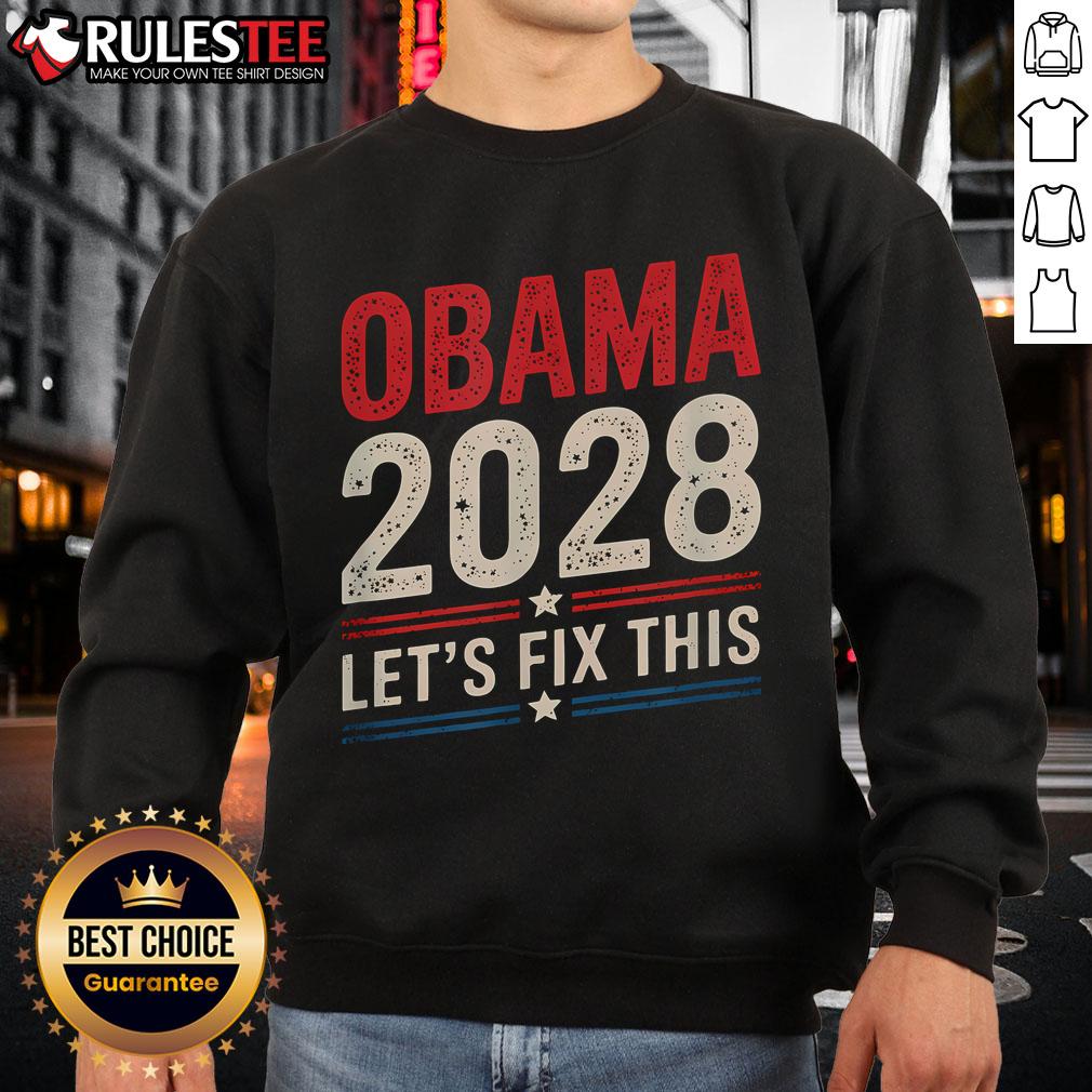 Alt Text: Vintage retro patriotic sweatshirt featuring Awesome Obama design for the 2028 political protest rally.