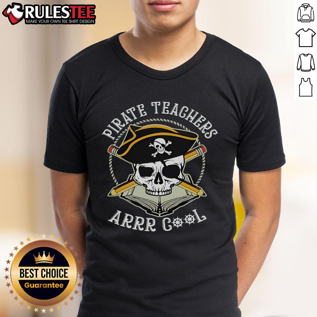 Alt Text: Awesome Pirate Teachers Arrr Cool Skull T-Shirt featuring a fun pirate design and skull graphic for educators.