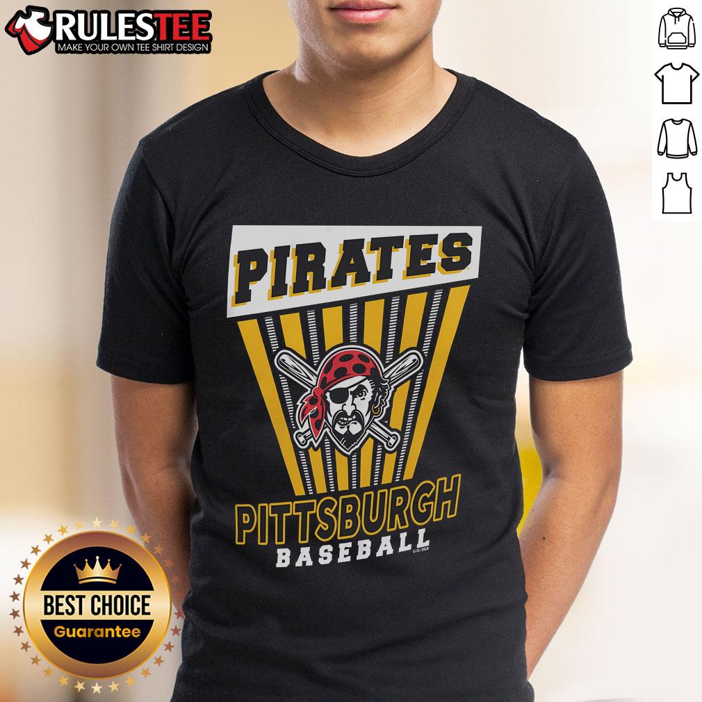 Awesome Pittsburgh Pirates Baseball Starter T-Shirt in black with bold team logo, perfect for fans and game days.