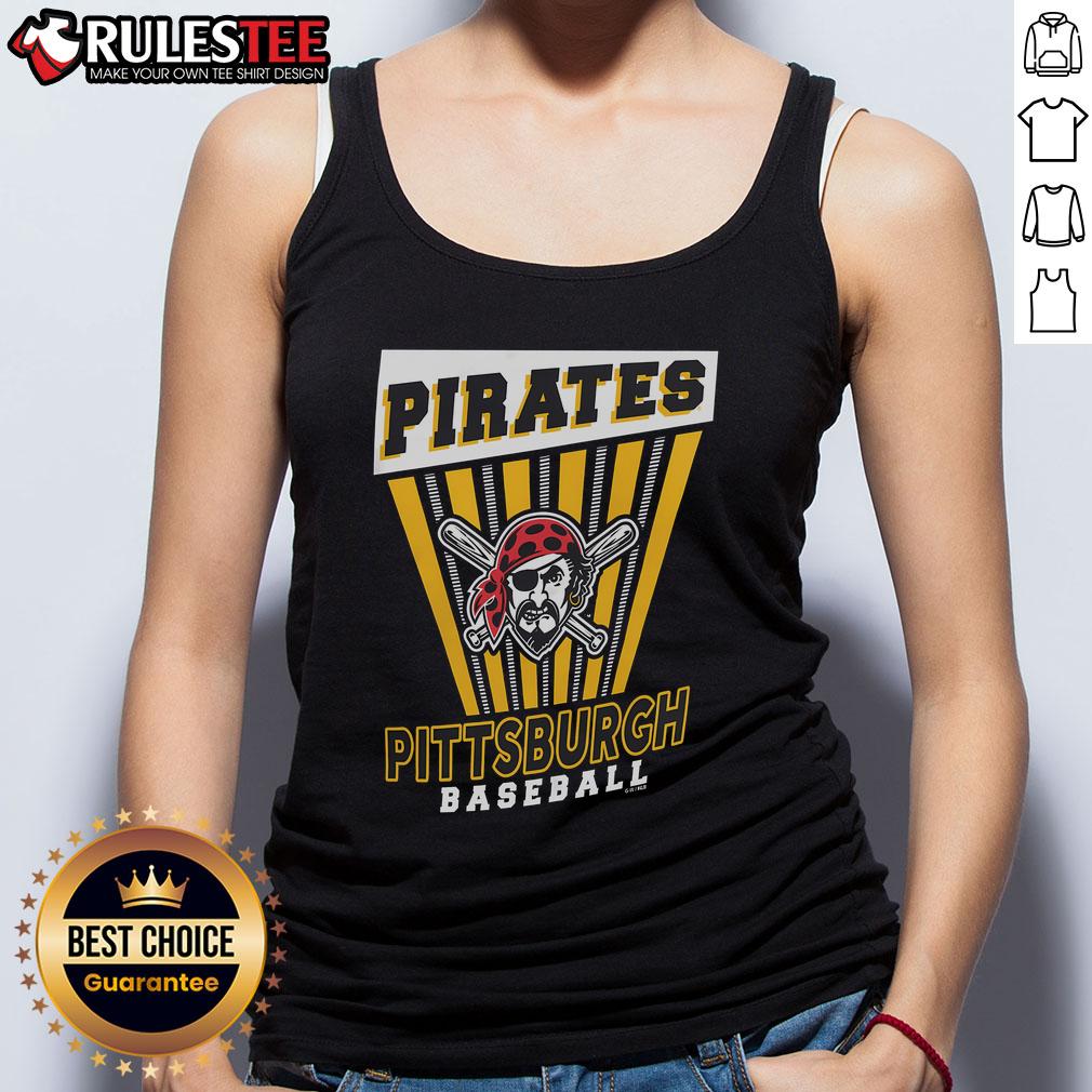 Awesome Pittsburgh Pirates baseball starter tank top in black, featuring team logo and stylish design for fans.