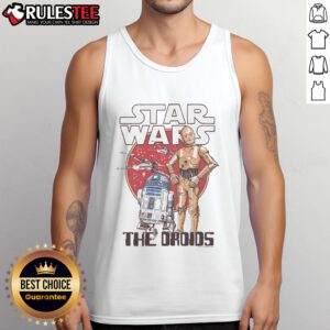 Awesome Star Wars droids tank top featuring iconic characters and vibrant graphics, perfect for fans and casual wear.