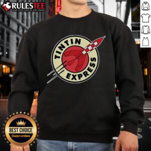 Awesome Tintin Express Rocket Sweatshirt featuring vibrant design and comfortable fit for Tintin fans and casual wear.