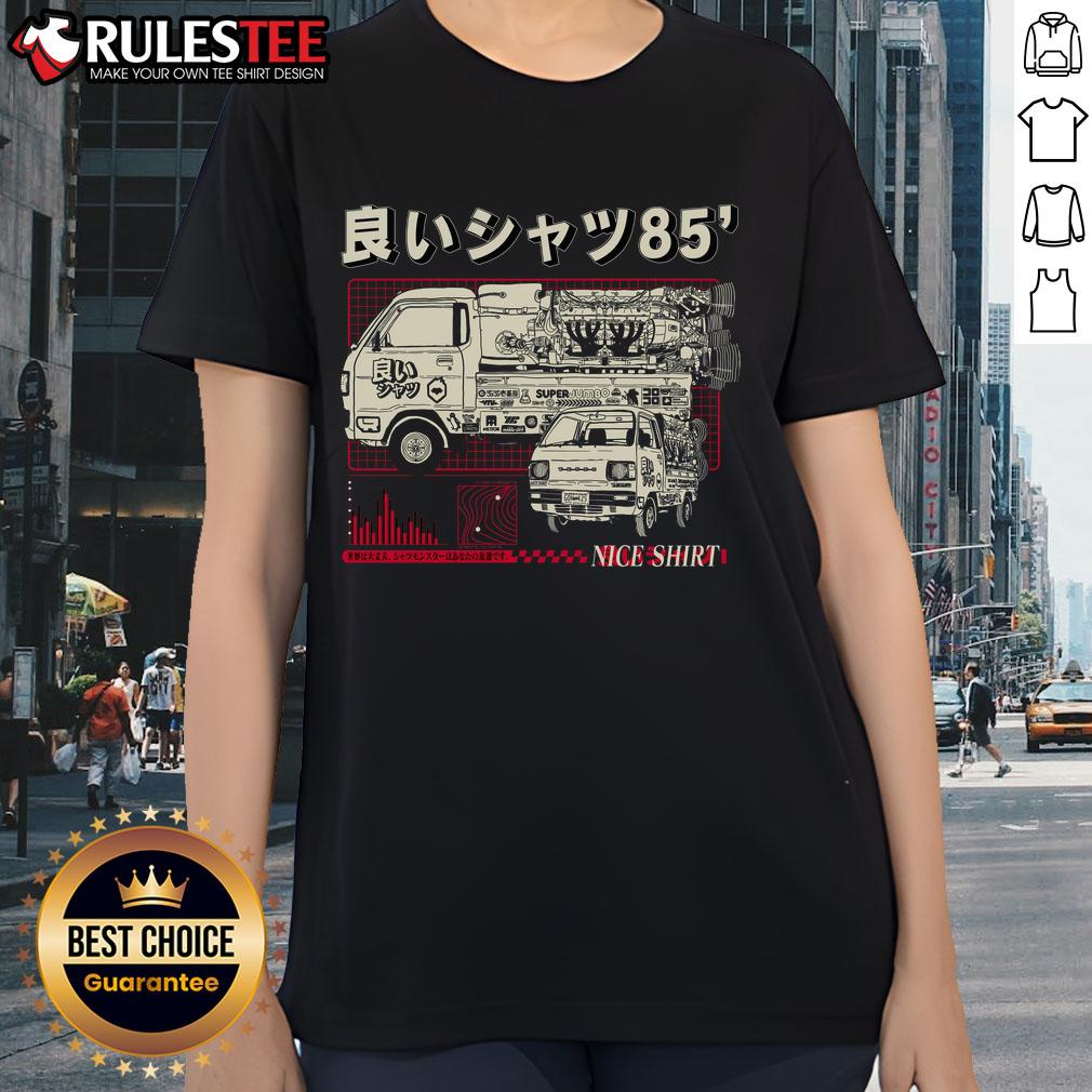 Awesome Truck-kun Rocket Nice Shirt 1985 Ladies Tee featuring vibrant graphics and a stylish design for fans.