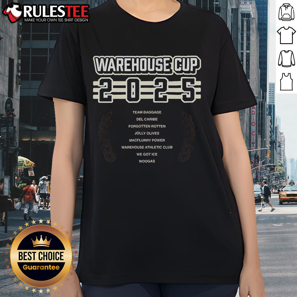 Awesome Warehouse Cup 2025 Ladies Tee from Warehouse Athletic Club, featuring a stylish design for sports enthusiasts.