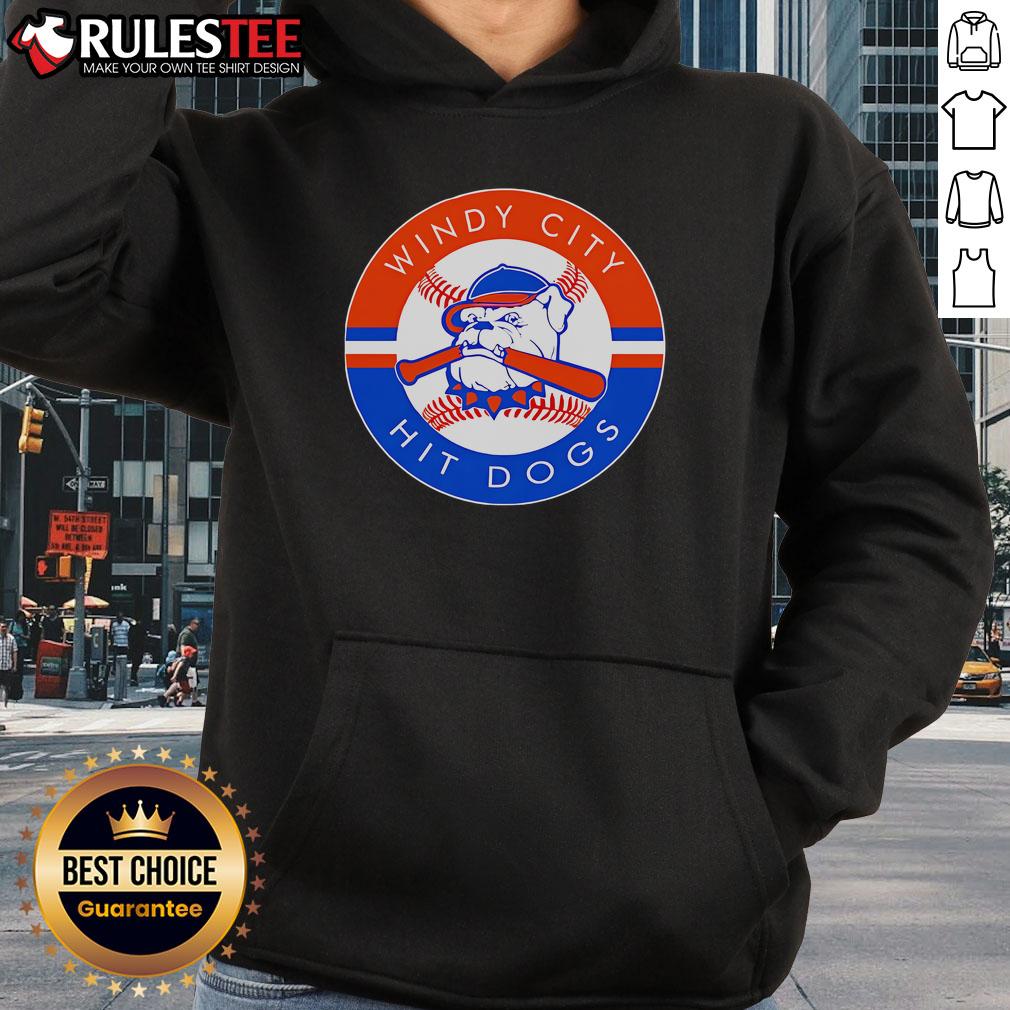 Awesome Windy City Hit Dawgs logo hoodie showcasing a stylish design perfect for fans and casual wear.