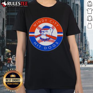 Alt Text: Awesome Windy City Hit Dawgs logo on a stylish ladies tee, perfect for fans of the team and casual wear.