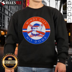 Awesome Windy City Hit Dawgs logo sweatshirt featuring a stylish design perfect for fans and casual wear.