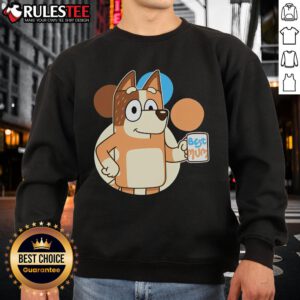 Cute Bluey Orange Mum sweatshirt design featuring 'Best Mum' text, perfect for stylish moms and Bluey fans.
