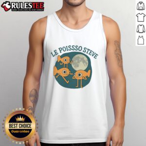Cute fish Le Poisson Steve tank top featuring vibrant colors and playful design, perfect for ocean lovers.