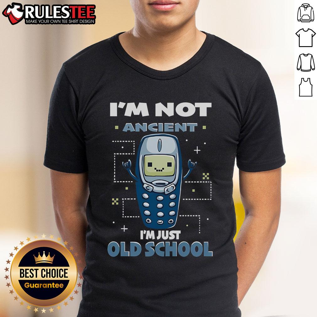 Alt Text: Cute 'I'M Not Ancient I'M Just Old School' T-Shirt featuring retro design for vintage style lovers.