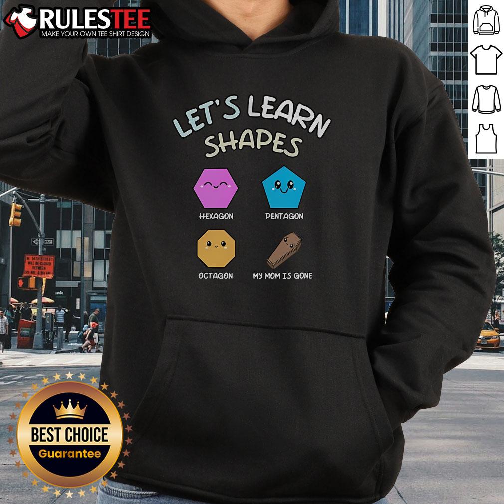 Colorful hoodie featuring cute shapes: hexagon, pentagon, and octagon, perfect for kids learning about geometry.