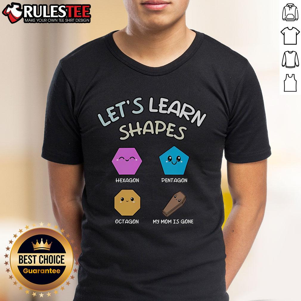Adorable 'Let's Learn Shapes' T-shirt featuring hexagon, pentagon, and octagon designs for kids - perfect for learning fun!