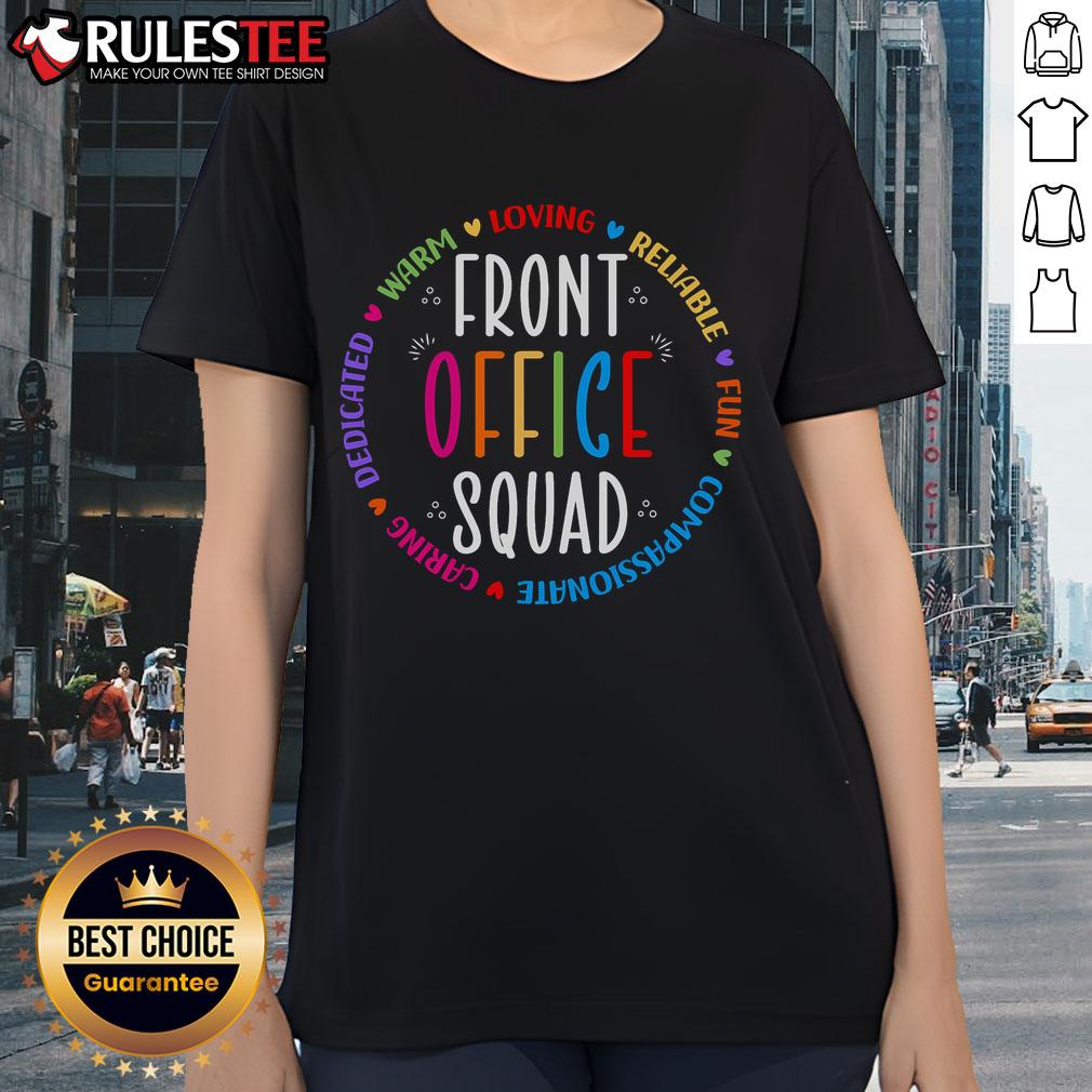 Cute school secretary in a stylish tee celebrating admin appreciation with the front office squad. Perfect for school staff!