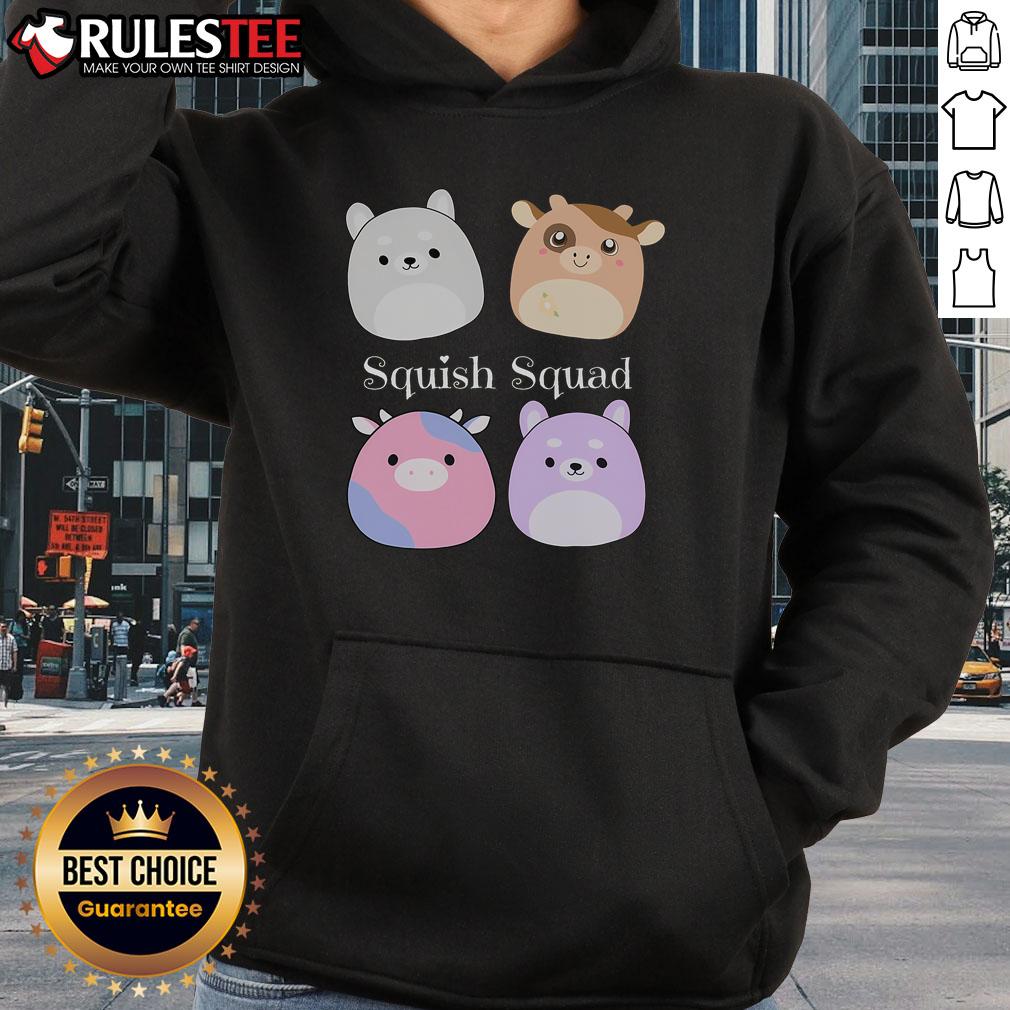 Alt Text: Cute Squish Squad stuffed animal Mallow plush toy in hoodie, perfect for collectors and soft toy enthusiasts.