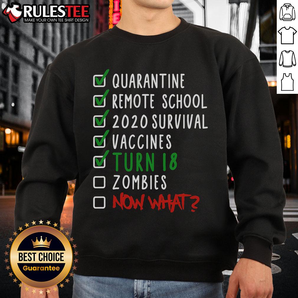 Funny 18th birthday checklist sweatshirt featuring playful graphics and vibrant colors, perfect for celebrating a milestone birthday.