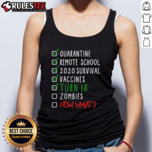 Funny 18th birthday checklist tank top featuring humorous milestones for a memorable celebration.
