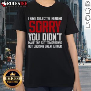 Funny cat with selective hearing, playfully ignoring a lady, perfect for a humorous tee design.