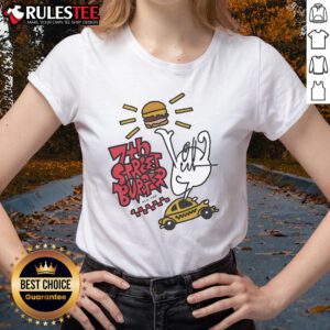 Alt Text: Good 7th Street Burger Masaya collaboration New York ladies tee featuring a stylish burger graphic design.