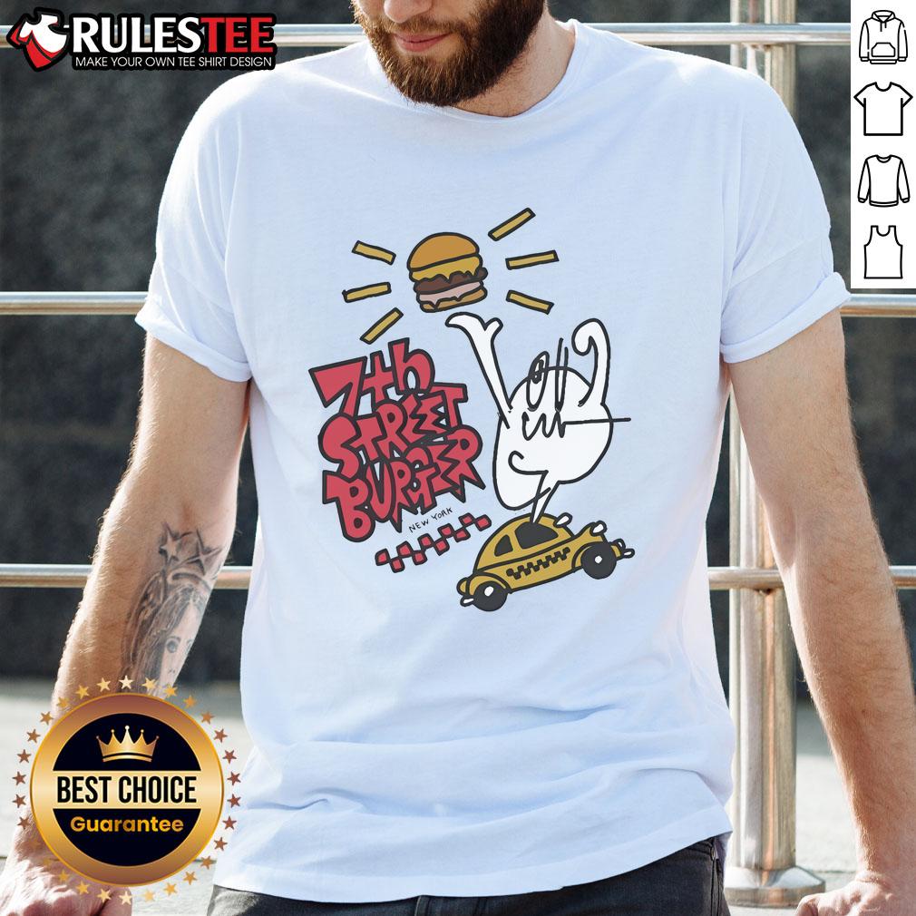 Good 7th Street Burger Masaya Collab New York T-Shirt featuring vibrant graphics and stylish design, perfect for burger lovers.
