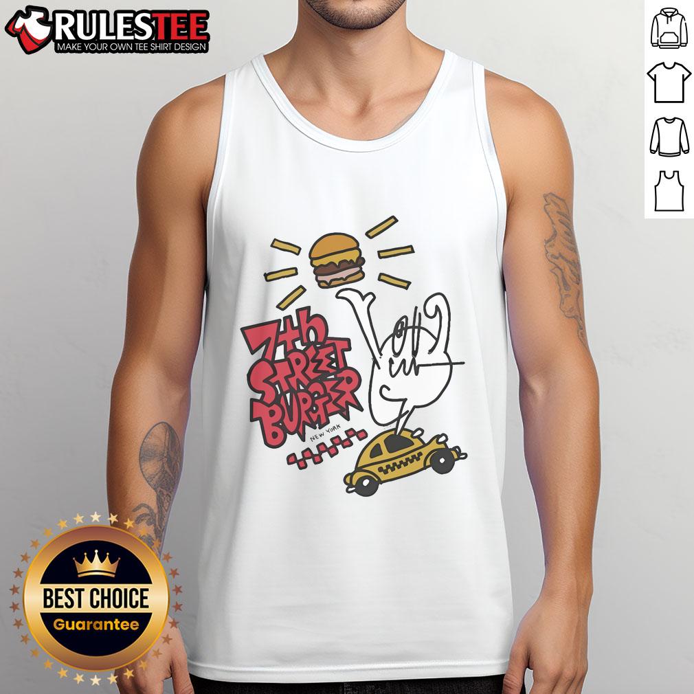Good 7th Street Burger Masaya collab tank top featuring vibrant design, perfect for New York burger enthusiasts.