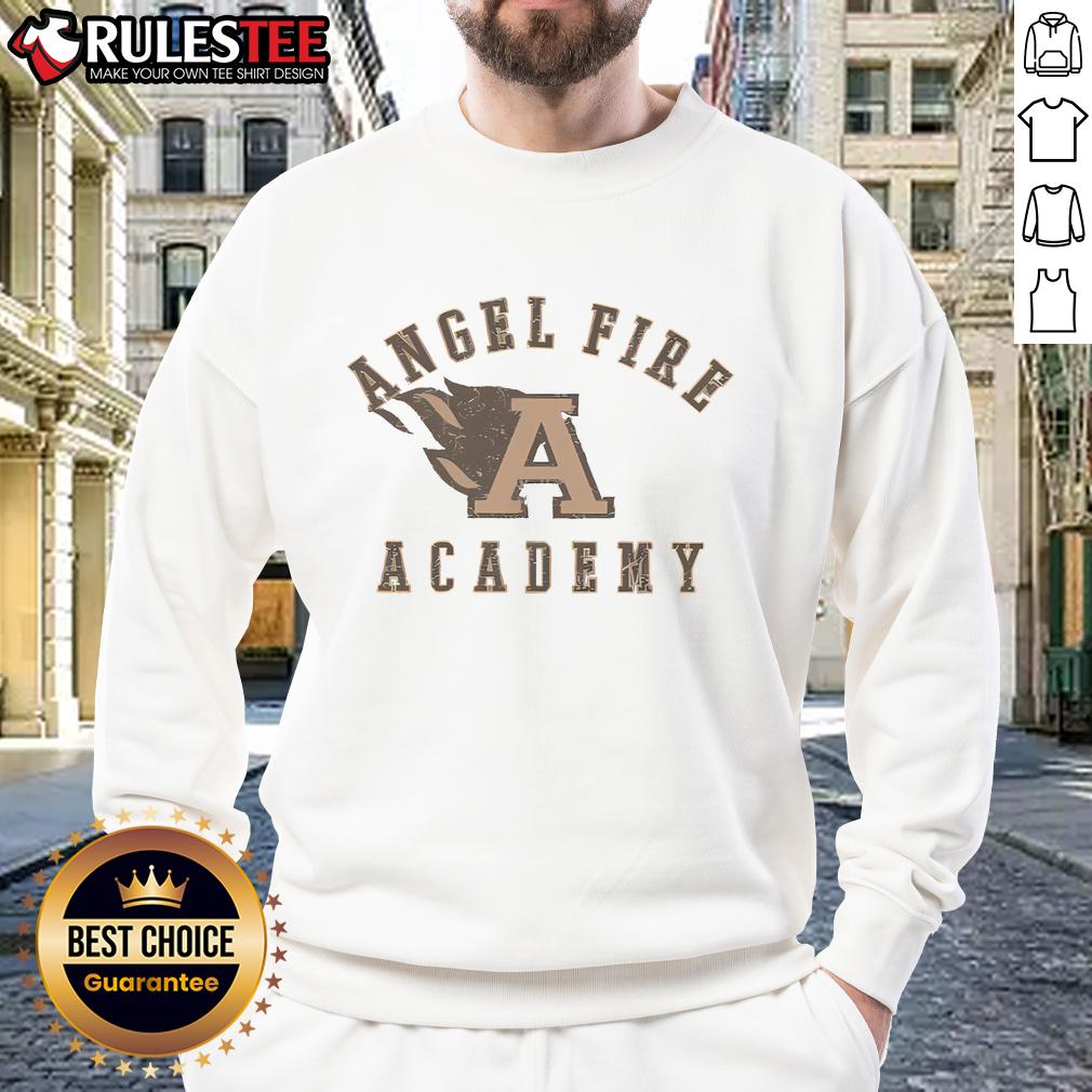 Good Angel Fire Academy sweatshirt featuring vibrant design, ideal for cozy wear and showcasing school spirit.