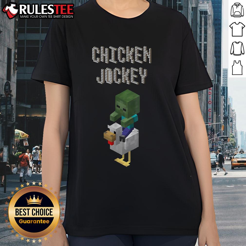 Good Baby Zombie Chicken Jockey Minecraft Ladies Tee featuring a playful design perfect for gamers and fans of Minecraft.
