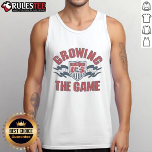 Good US Soccer Growing The Game tank top featuring a bold design promoting soccer growth in America.