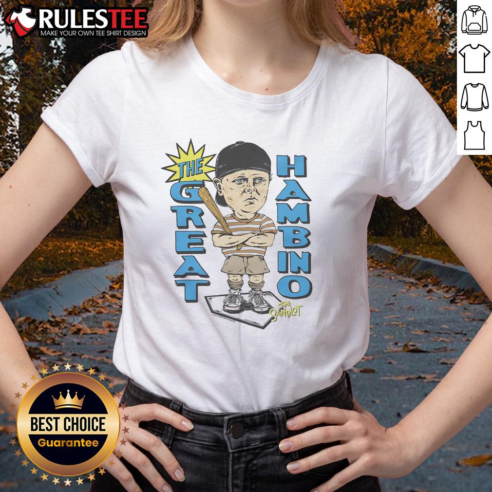 Good Women's The Sandlot The Great Hambino Ladies Tee showcasing a stylish design for fans of the classic movie.