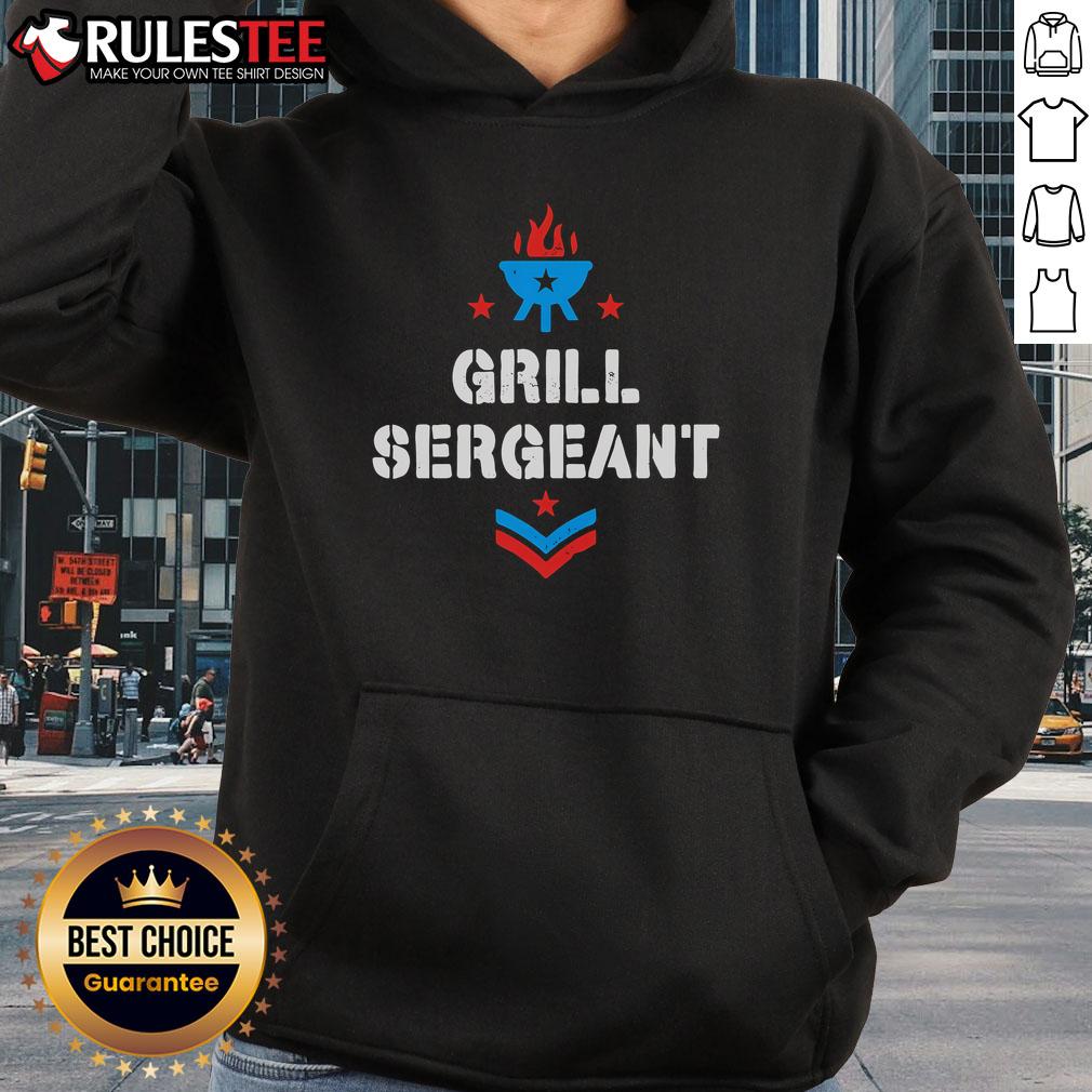 Nice Grill Sergeant 4th of July hoodie featuring patriotic colors and grill-themed graphics for festive celebrations.