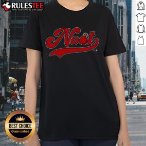 Official Lars Nootbaar Noot Bomb Ladies Tee featuring vibrant graphics and a stylish design for baseball fans.