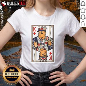 Alt Text: Aaron Judge Diamond King Card Ladies Tee featuring a vibrant design showcasing the MLB star's iconic card art.
