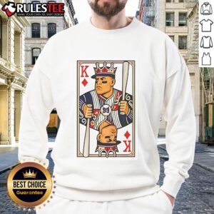 Aaron Judge Diamond King Card Sweatshirt featuring vibrant graphics of the baseball star, perfect for fans and collectors.