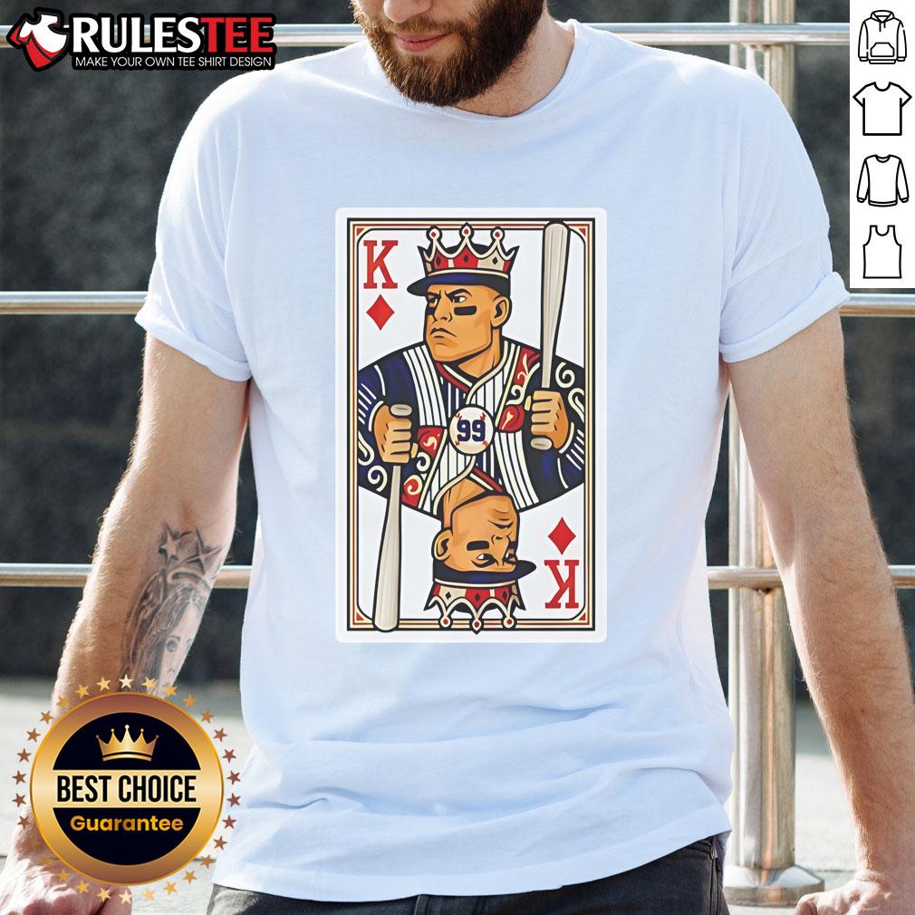 Aaron Judge Diamond King Card T-Shirt featuring a vibrant graphic design of the baseball star in action.