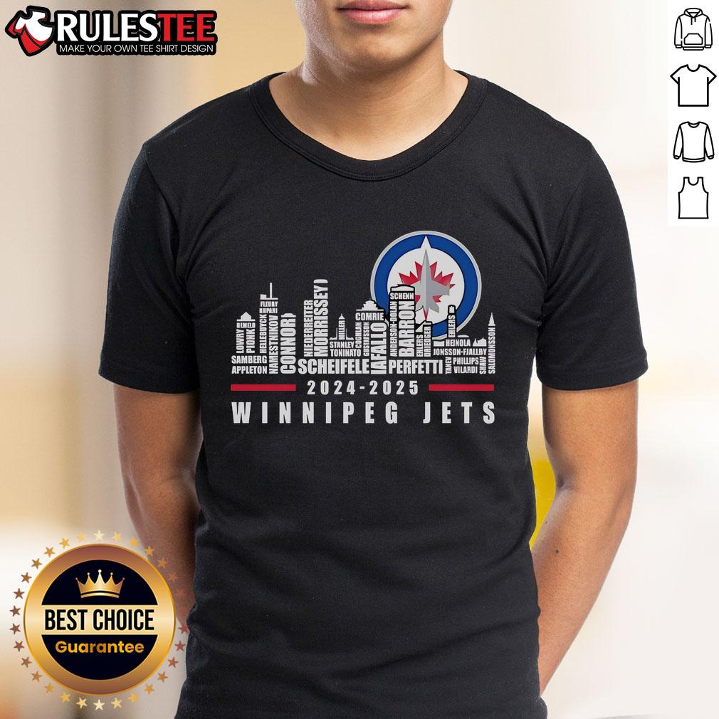 Winnipeg Jets Names T-Shirt featuring the Awesome Skyline design for 2024-2025 season, perfect for fans.