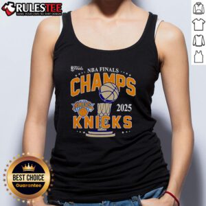 New York Knicks Championship tank top for the 2025 NBA Finals, showcasing team pride and vibrant design.