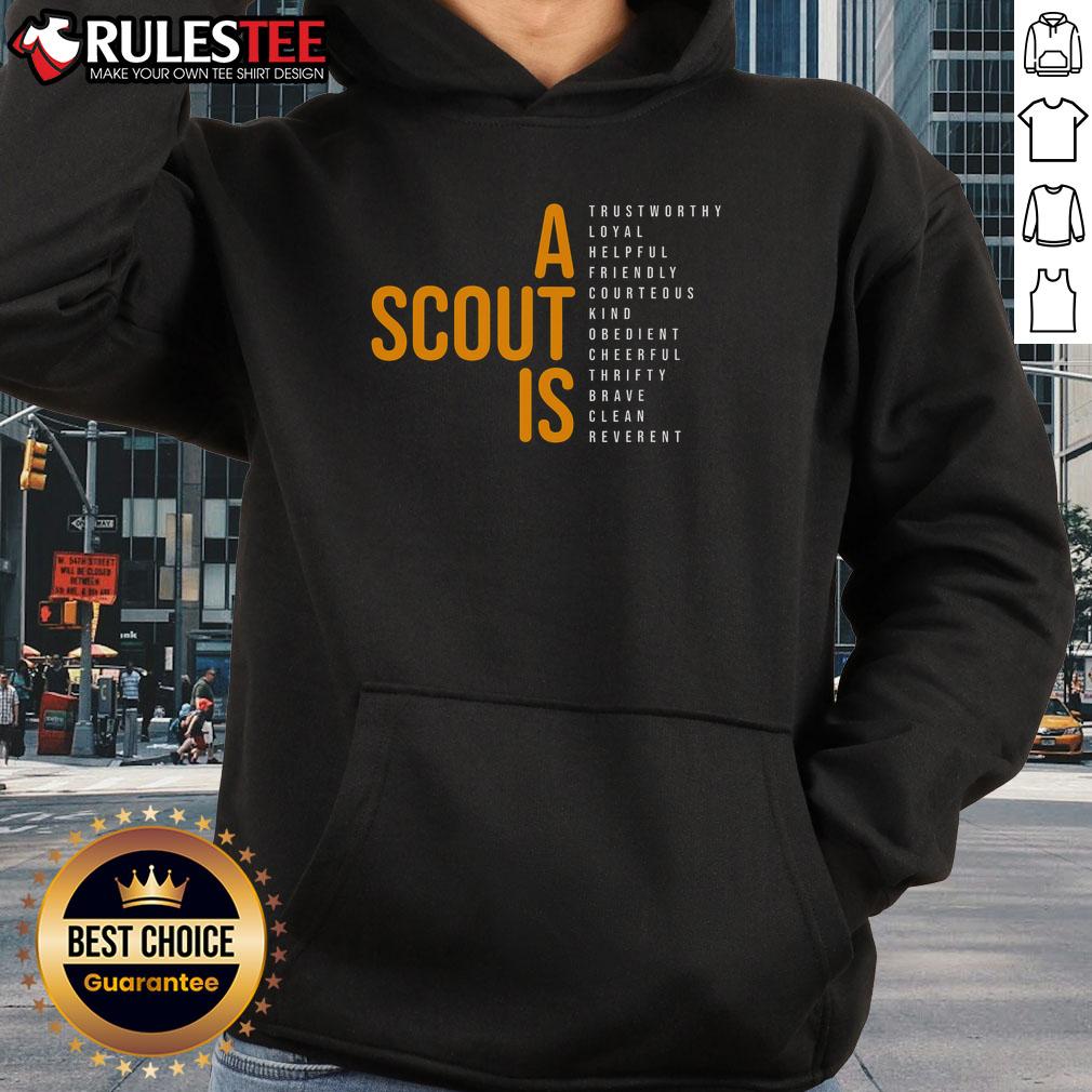 Alt Text: Awesome A Scout Is Trustworthy Loyal Helpful hoodie in vibrant colors, perfect for scouts and outdoor enthusiasts.