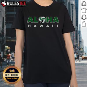Awesome Aloha Hawaii Volleyball Ladies Tee featuring a vibrant design perfect for beach sports and summer fun.