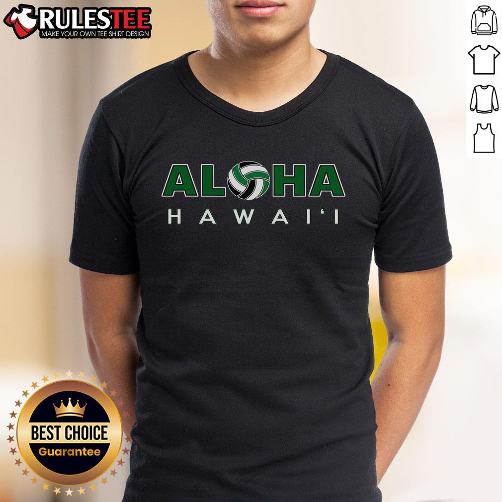 Awesome Aloha Hawaii Volleyball T-Shirt featuring vibrant graphics and a tropical design perfect for beach sports enthusiasts.
