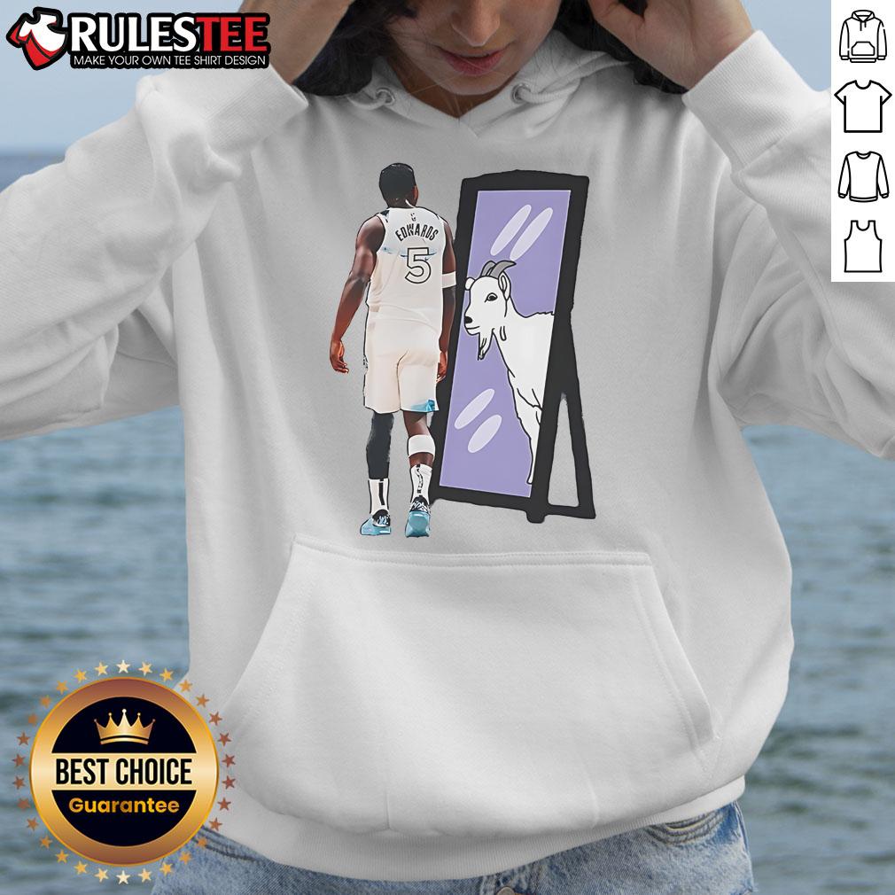 Awesome Anthony Edwards in Minnesota Timberwolves NBA Basketball Goat Hoodie, showcasing team spirit and style.