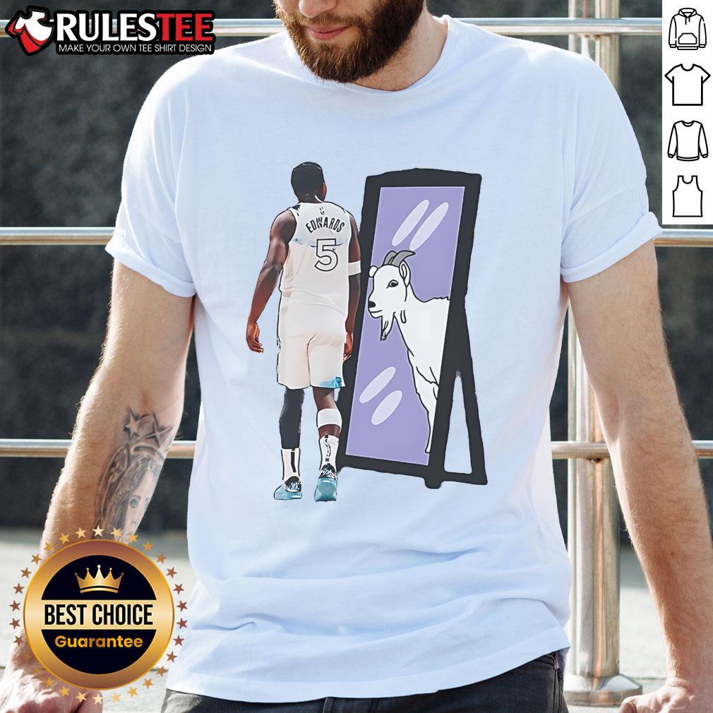 Alt Text: Awesome Anthony Edwards Minnesota Timberwolves NBA basketball GOAT T-Shirt featuring bold graphics and team colors.