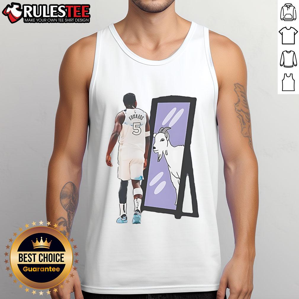 Awesome Anthony Edwards Minnesota Timberwolves NBA basketball GOAT tank top showcasing team spirit and style.