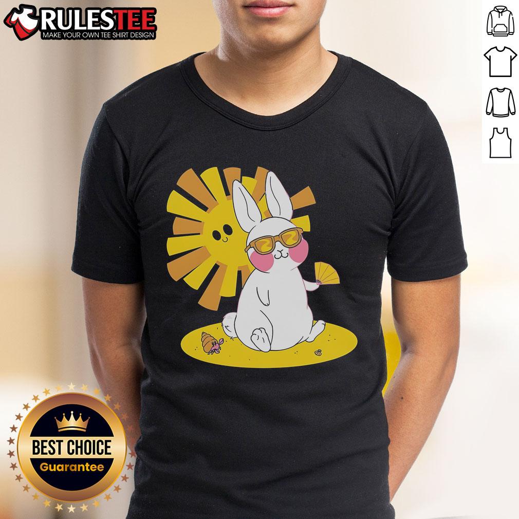 Awesome Beach Bun Bunny T-Shirt featuring a cute bunny design perfect for summer vibes and beach outings.