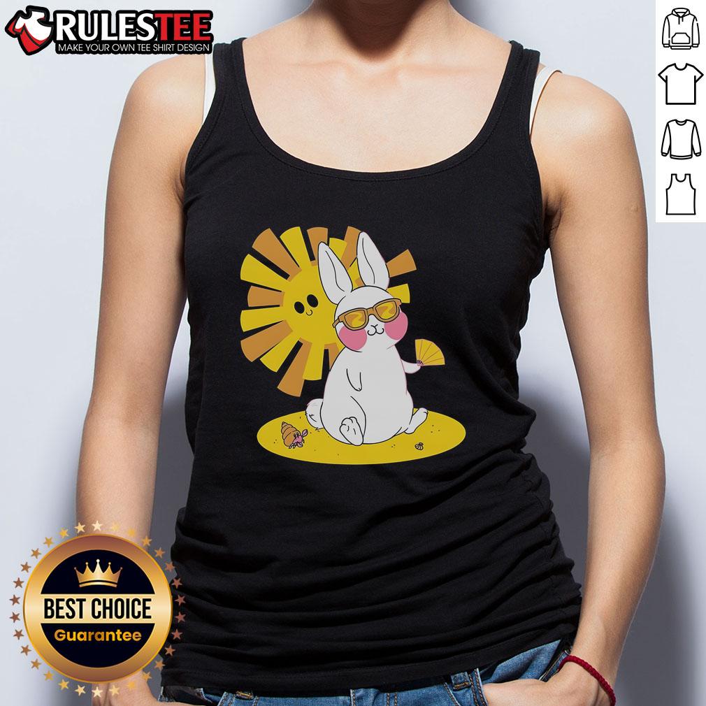 Awesome Beach Bun Bunny Tank Top featuring a cute bunny design, perfect for summer days by the beach.