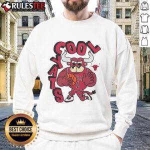 Awesome Chicago Bulls Stadium Essentials NBA X Staycool mascot sweatshirt featured in vibrant design for fans.