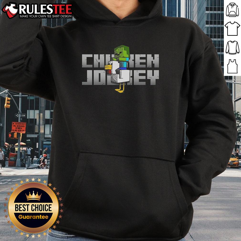 Awesome Chicken Jockey Minecraft Chicken Zombie Hoodie featuring a vibrant design and comfortable fit for gamers.