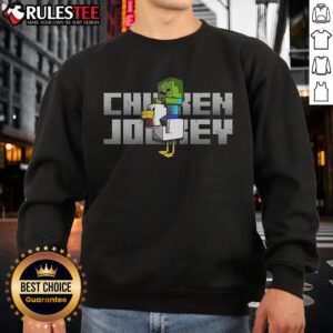Awesome Chicken Jockey Minecraft Chicken Zombie sweatshirt featuring vibrant graphics and cozy design for gamers.